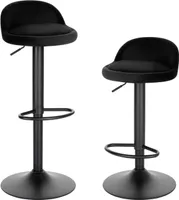 EUGAD 2er Set Barhocker, 360° Drehstuhl, höhenverstellbar, Schwarz