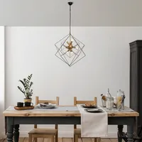 Opviq, Till- Till FLG, Schwarz, Kronleuchter, 62 x 62 x 125 cm, Metallkörper
