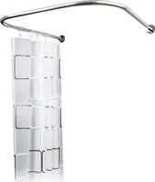 Karnisz prysznicowy, zakrzywiony w kształcie litery U karnisz łazienkowy ze stali nierdzewnej do łazienki, WC, okna, balkonu 2,4 * 1,8 m