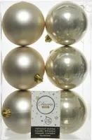Weihnachtskugeln Kunststoff 8cm 6 Stück - Perle