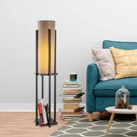 Opviq, 7126 - Black-US, Stehlampe, METALLKÖRPER, Schwarz, 130 x 25 x 25 cm