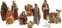 Krippenfiguren Set 11tlg aus Polyresin, Heilige Familie, Heilige 3 Könige, Engel und Hirte Weihnachtskrippe Figuren Weihnachtszubehör Weihnachtsdeko