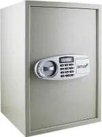 Sejf elektroniczny jasnoszary podwójny zamek regulowana półka