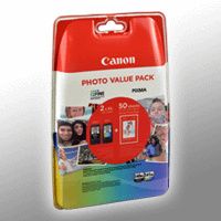Tinte Canon PG-540XL + CL-541XL Value Pack, 21ml schwarz +15ml Farbe, inkl. Fotopapier