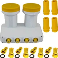 GM Monoblock QUAD LNB 0,1 dB Astra + Hotbird für 4 Teilnehmer