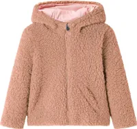 Ankonbej Kinder-Kapuzenjacke Teddy-Kunstpelz Heller Cognac 128