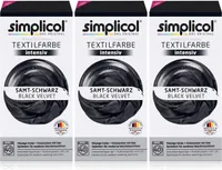 Simplicol Textilfarbe intensiv Samt-Schwarz - Einfaches Färben (3er Pack)