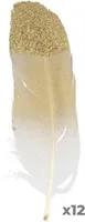 12 goldene Glitzerfedern