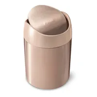 simplehuman Mini-Abfalleimer | Edelstahl roségold 1,5 Liter