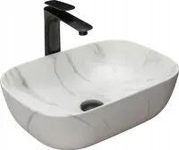 Rea Aufsatzwaschbecken Belinda Marble Oval White