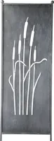 Stele Metall grau Sichtschutz "Schilfkolben" Windschutz Dekowand B64cm H205cm