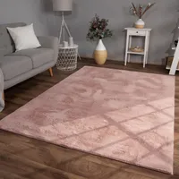 TT Home Wohnzimmer Teppich Hochflor Langflor Kunstfell Weich Modern Unifarben Flauschig Größe 80x150 cm