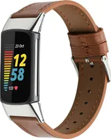 Strap-it Fitbit Charge 5 Lederarmband (Braun)