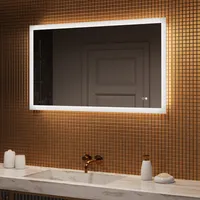 Artforma Zrkadlo do kupelne s osvetlenim LED 120x70cm, Dotykový spínač, Antipara