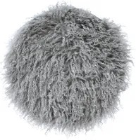 Kunstfell Teppich 38x38cm rund Grau