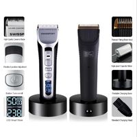 Barbier Elektrischer Haarschneider Akku-Haarschneider Titan-Keramik-Klinge LCD-Display Salon Männer Haarschneidemaschine