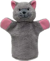 Handpuppe Katze Sprechend 25 cm Grau, 20399A