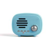 LIVOO Lautsprecher Bluetooth FM-Radio USB-Anschluss Mini-Retro Akku TES202B blau