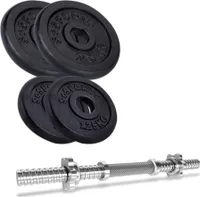 ScSPORTS® Kurzhantel Set - 10 kg, Hantelstange, Gewichte (2x2,5kg und 2x1,25kg), ⌀ 30/31mm, Gusseisen, Sternverschluss - Kurzhantelset, Hantelset, Kurzhantelstange mit Gewichten, Home Gym, Fitness
