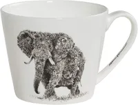 Maxwell & Williams MARINI FERLAZZO Becher, Tasse, Premium-Keramik, in Geschenkbox, Animal - B&W - Edition Elefant