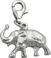 Anhänger 12x16mm Charm Elefant rhodiniert Silber 925