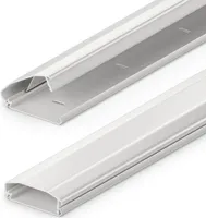 deleyCON Universal Kabelkanal Leitungskanal innovativer Klappmechanismus hochwertiges Aluminium Länge 50cm Breite 6cm Höhe 2cm - Weiß