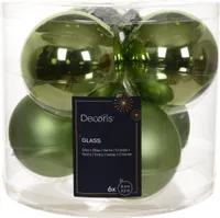 Weihnachtskugeln Glas 8cm 6 Stück - Grüntee