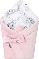 Bellochi 2in1 Baby Einschlagdecke Babyhörnchen - 75 x 75 cm - Baumwolle und Samt Wickeldecke - für Kinderwagen, Babybett oder Kindersitz - Ganzjährig -   - Habarigani