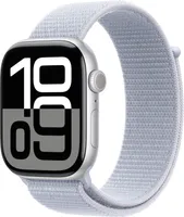 Apple Watch Series 10 GPS 46mm Aluminium Silber Sport Loop Blue Cloud