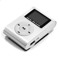 Tragbarer Mini-MP3-Musik-Player, Metallgehäuse, Clip-Design, Mini-LCD-Bildschirm, Silber