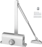 Samozamykacz SucceBuy, udźwig 45 kg, regulowany odbojnik hydrauliczny, solidny odlew aluminiowy, łatwy montaż, kolor srebrny, do użytku komercyjnego lub prywatnego