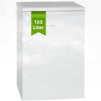 Bomann® Kühlschrank ohne Gefrierfach mit 133L Nutzinhalt und 3 Ablagen, Kühlschrank klein mit Gemüsefach & wechselbarem Türanschlag, Tischkühlschrank leise mit LED Innenbeleuchtung - VS 2185.1 weiß