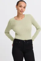 b.young BYUnica Damen Langarmshirt Longsleeve Shirt mit Rundhals 100% Baumwolle Slim fit