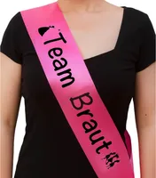 Oblique Unique Schärpe Team Braut JGA Junggesellinnenabschied Hen Party pink