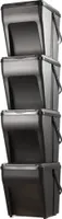 KADAX modularer Mülleimer aus Kunststoff "Arbol", Biomülleimer, Müllsortierer, Schwarz, 25L, 4 Stück