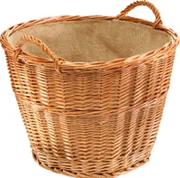 Kobolo Dekorativer Kaminholzkorb aus Weide mit praktischen Griffen - Holztasche Kaminholz Zeitungen Spielzeug Shopper Einkaufen mit Tragegriff