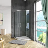 Radius:80cm & Höhe:185cm Viertelkreis Duschkabine Eckeinstieg Runddusche Duschabtrennungen Duschtür