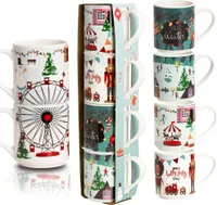 Becher Weihnachtsbecher 265 Ml Satz Mit 4 Stück Weihnachten Keramik