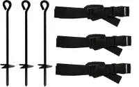 walexo Trampolin Befestigungs-Set Bodenverankerung Sicherung Erdanker Erdnagel (3 x Befestigungs-Set)