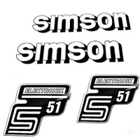 Aufklebersatz SIMSON Tank S51 weiß/schwarz im Original Design