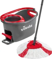 Vileda Wischmop-Set Turbo Easy Wring & Clean incl. Powerschleuder und Fußpedal, Farbe Grau