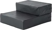 PawHut Haustiertreppe Tierunterlage 2 Stufen Klappbar Hundetreppe Treppe Unterlage für Katzen und Hunde Schwarz L45 x B39 x H20 cm