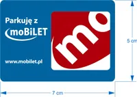 Naklejka parkingowa moBiLET na szybę 5cm OZNAKOWANIE PŁACENIA