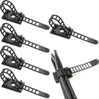Verstellbare Kabelhalter, 50 Stück Kabelclips Verstellbare Kabelbinder, 3M Selbstklebende Kabelschellen Kabelklemme Clips Kabel for Büro Wire Management