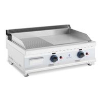 Plynový gril 2 x 3100 W hladký žebrovaný profesionální plynový gril 74,5 x 40 cm zemní plyn