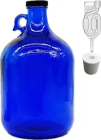 Weinset Flasche GÄRBALLON + STOPFEN + GÄRRÖHRCHEN Blaue 5L Flasche Glasballon