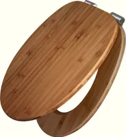banjado Design WC Sitz Bambus mit Absenkautomatik - Toilettendeckel mit Absenkautomatik Holz/hochwertiger Bambus Klodeckel [TDB2 Blanco]
