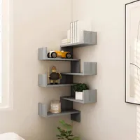 vidaXL Wand-Eckregale 2 Stk. Grau Sonoma 40x40x50 cm Holzwerkstoff