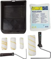 Scorprotect® Renovierer-Maler-Set 8-teilig mit Farbroller, Farbwalze, Farbwanne und Folie