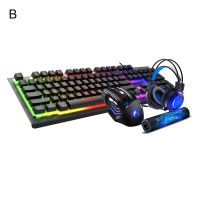 4PCS/Set Imice Gaming Keyboard Ergonomic RGB Backlight Plug Play Computer Accessoires Wired Keyboard USB -Maus -Pad -Headset -Kit für Home-B